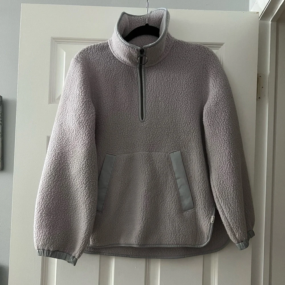 Madewell Sherpa 1/4 zip pullover - Picture 3 of 4